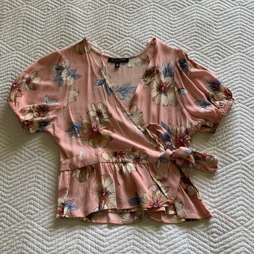 Floral wrap style blouse